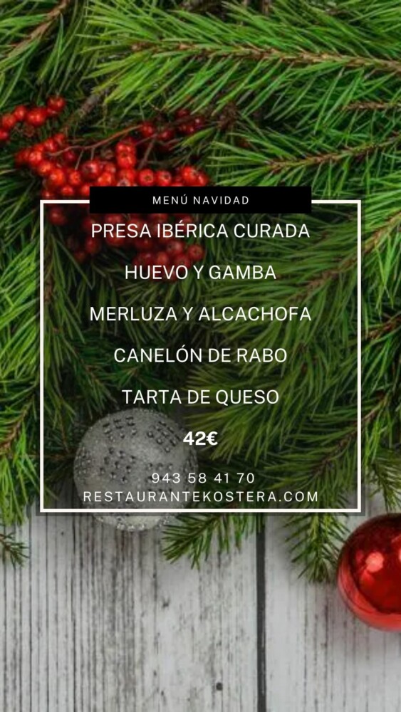 Menú Navidad Kostera